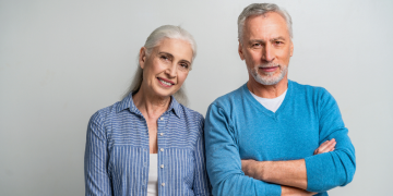 An older couple appearing happy and healthy.