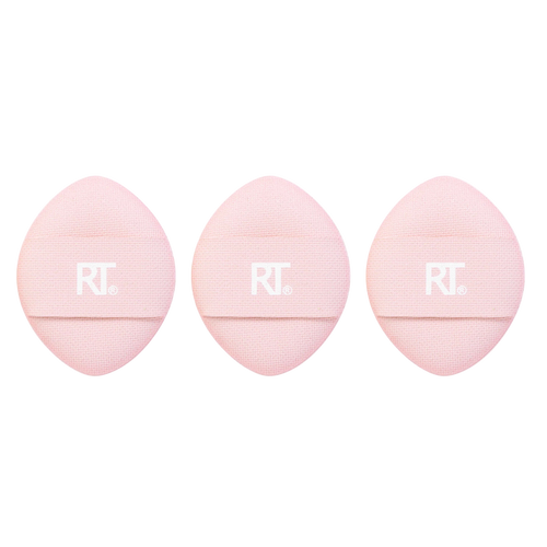 Real Techniques Mini Miracle Powder Puff Trio with soft velvet texture for precise powder setting under eyes and around the nose.