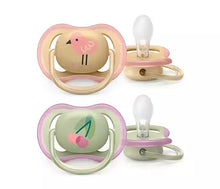 Load image into Gallery viewer, SOOTHER ULTRA AIR 0-6M GIRL CHERRY/ BIRD 2P
