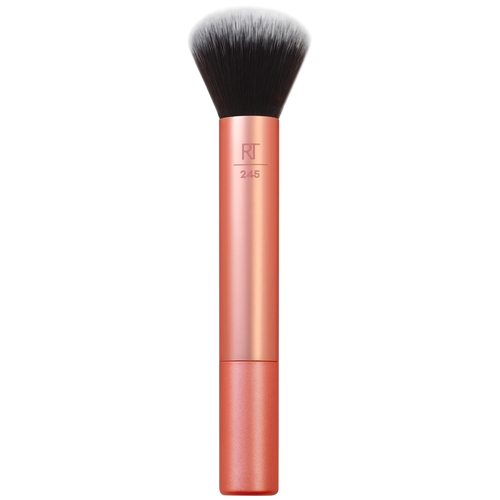 Real Techniques Everything Face Brush 4257 with fluffy bristles for blending powder or liquid foundation, bronzer, or blush.
