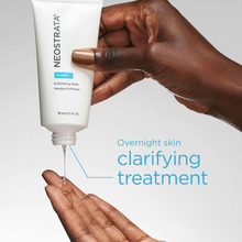 Load image into Gallery viewer, Neostrata skincare product being applied to a hand with text about overnight skin clarifying treatment.
