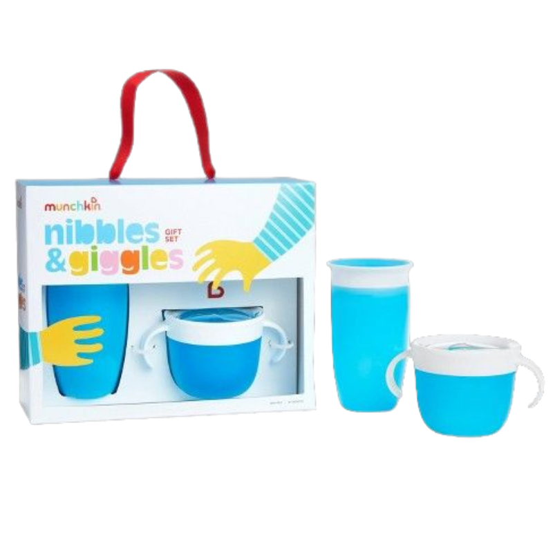 Munchkin Giggles Gift Set (360 Cup 10Oz + S/Catcher) Blue