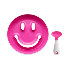Load image into Gallery viewer, Munchkin Smiley Face Training Plate Pink
