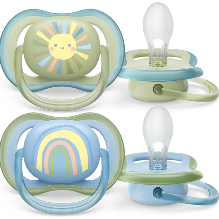 Philips Avent Soother Ultra Air 0-6M Boy Sun and Rainbow 2pcs SCF085/58