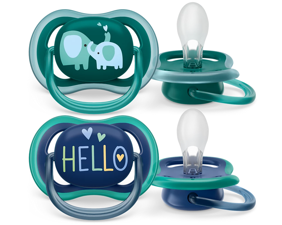 PHILIPS AVENT SOOTHER ULTRA AIR 18M+ BOY HELLO  2PC