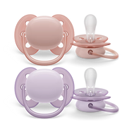 Avent Soother Ultra Soft in Purple and Pink 