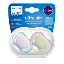 Load image into Gallery viewer, Philips Avent Soother Ultra Air 0-6M Girl Green / Pink 2pcs SCF085/24
