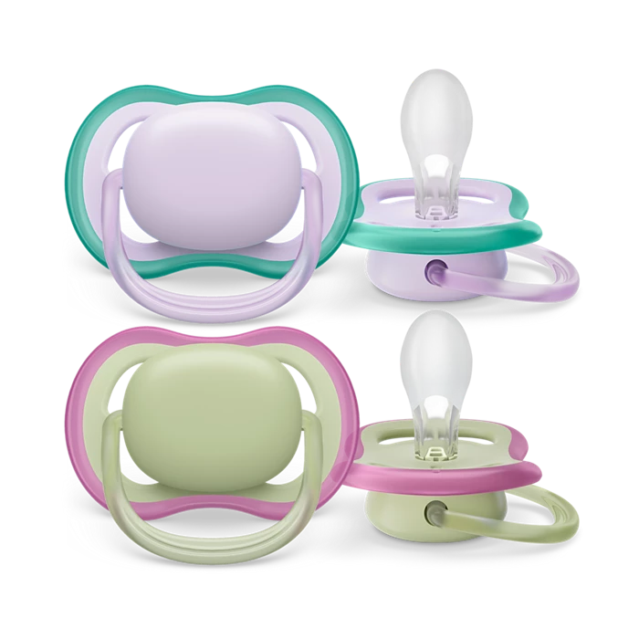 Philips Avent Soother Ultra Air 0-6M Girl Green / Pink 2pcs SCF085/24