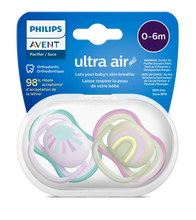 Load image into Gallery viewer, Philips Avent Soother Ultra Air 0-6M Girl Sun/Rainbow 2P SCF085/59
