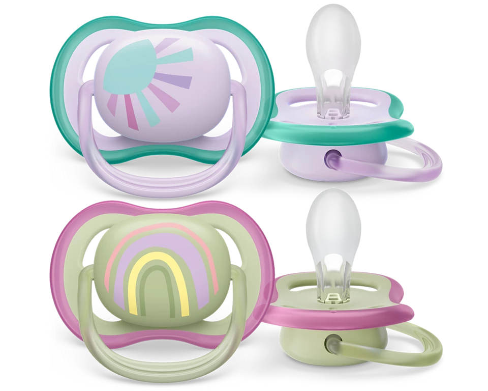 Philips Avent Soother Ultra Air 0-6M Girl Sun/Rainbow 2P SCF085/59
