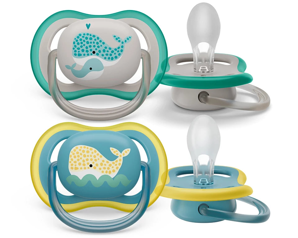 Philips Avent Soother Ultra Air 18M+ - for Boy - Whale design - 2pcs SCF349/24