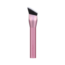 Load image into Gallery viewer, The Real Techniques Cheek Hugging Contour Brush comes with a pink handle and black bristle head on a white background.
