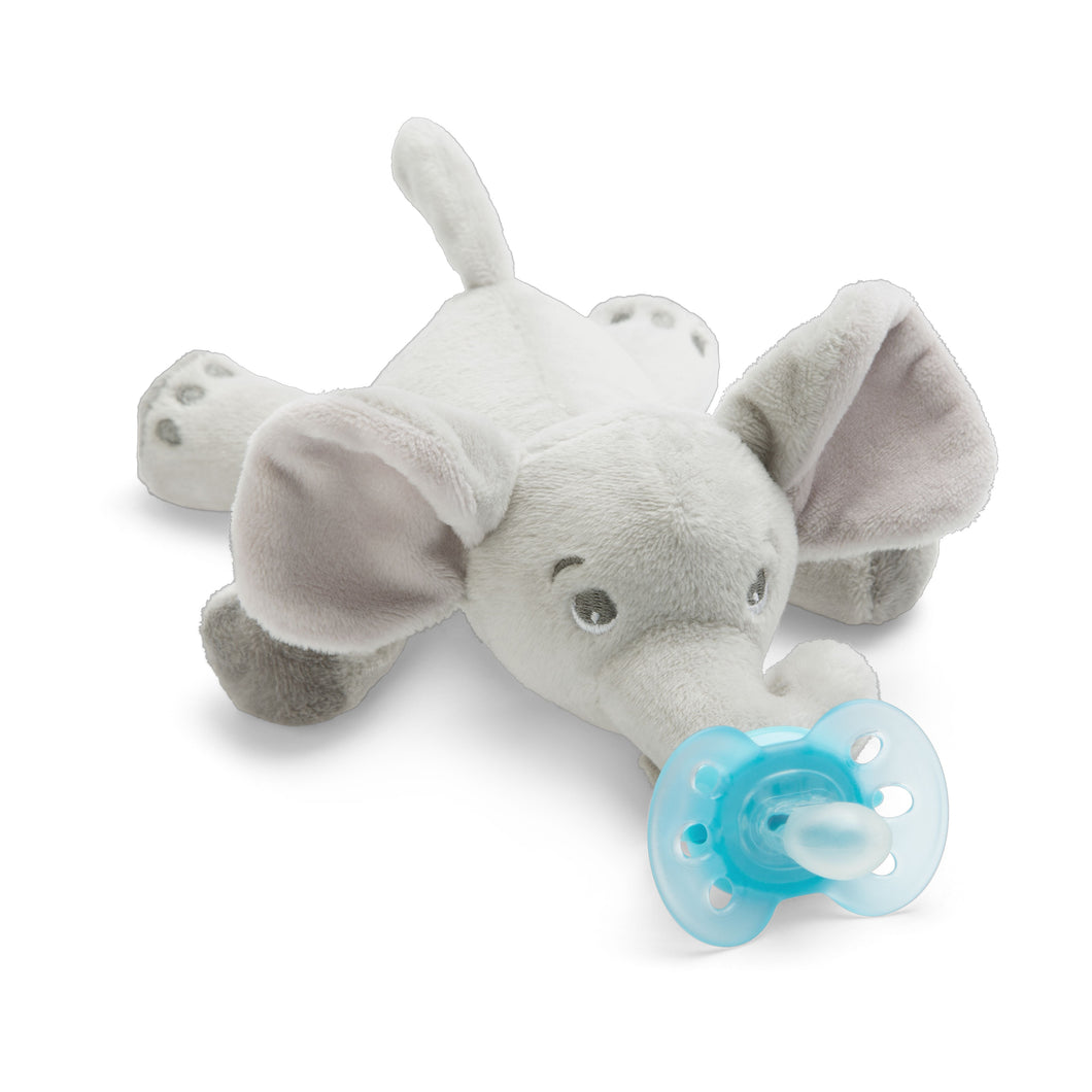 SOOTHER ULTRA SOFT WITH PLUSH ANIMAL ELEPHANT 0-6M 1PC