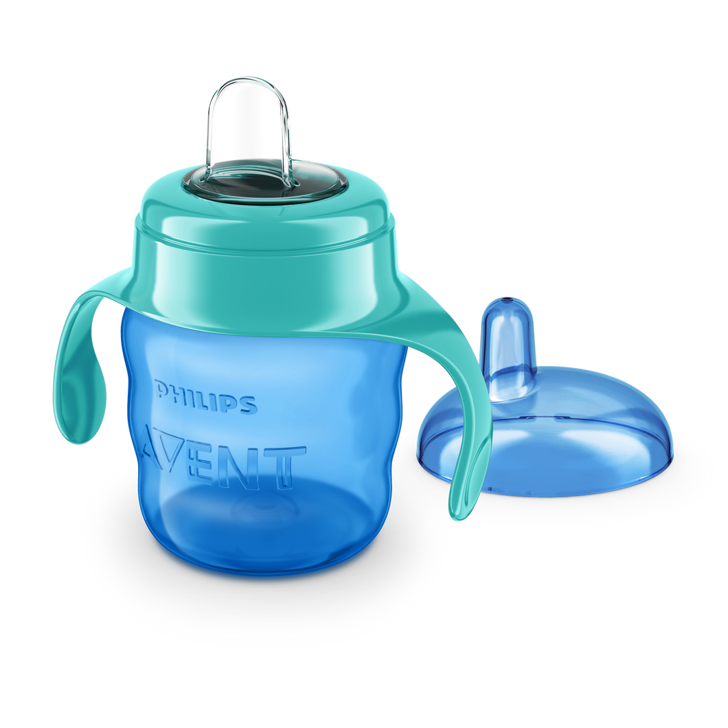 CUP WITH SPOUT WITH HANDLE BLUE   6M+ 200ML/7OZ