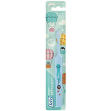 Load image into Gallery viewer, The TePe Mini Extra Soft toothbrush with printed designs by Swedish designer Isa Form.
