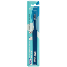 Load image into Gallery viewer, TePe toothbrush in blue packaging on a white background

