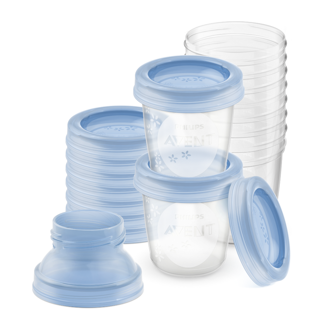 VIA CONTAINERS BREAST MILK 10CPS/10 LIDS, X 2 ADPTS