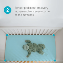 Load image into Gallery viewer, Angelcare Sensor Pad monitoring baby movement across the cot mattress
