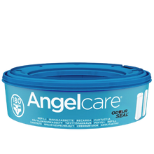 Load image into Gallery viewer, Angelcare Diaper Pail Refill Cassette in blue. Features Odour-Lock seal and multi-layer antibacterial film.
