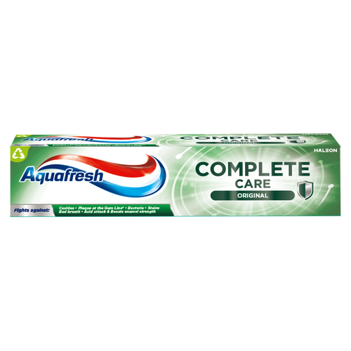 Aquafresh Complete Care 100ml toothpaste with fluoride for all-round protection and a fresh minty taste.