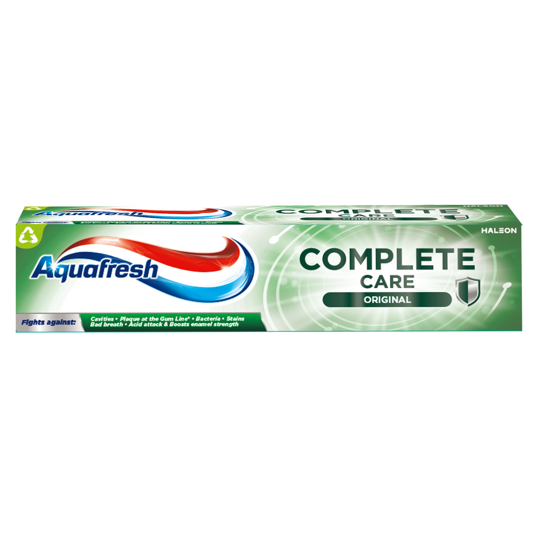 Aquafresh Complete Care 100ml toothpaste with fluoride for all-round protection and a fresh minty taste.