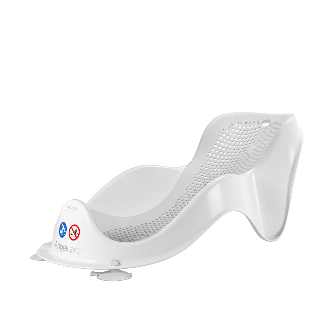 Angled view of Angelcare baby bath support with anti-slip suction base