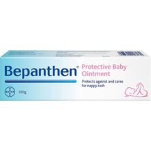 Load image into Gallery viewer, Bepanthen Protective Baby Ointment 100g in blue and white packaging, designed to protect delicate baby skin and help prevent and care for nappy rash.
