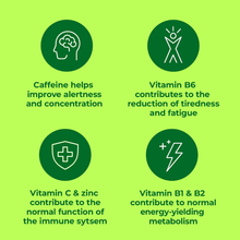 Load image into Gallery viewer, Berocca Boost benefits for alertness, energy metabolism, reduced tiredness and immune support

