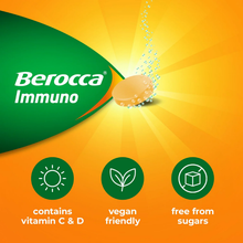 Load image into Gallery viewer, Berocca Immuno with vitamins C and D, vegan friendly and sugar free

