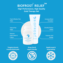 Load image into Gallery viewer, Biofrost Relief for fast-acting, plant-based relief of arthritis, inflammation, and joint discomfort with no greasy residue.
