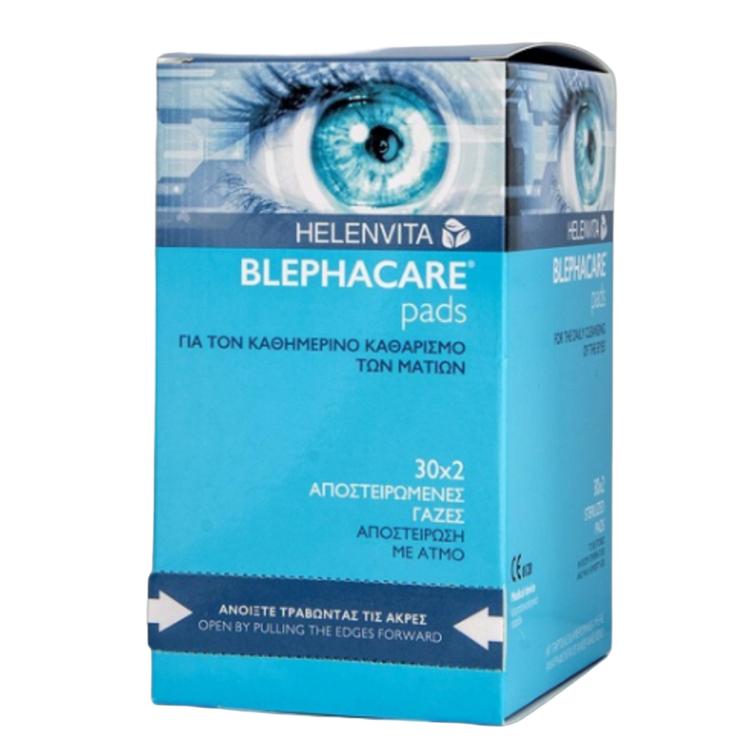 Blephacare Pads - Pack of 30(X2) sterile pads for daily eye cleansing. Highly absorbent, leaves no residues, suitable for conjunctivitis and other skin areas.