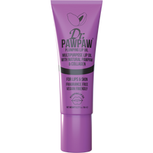 Load image into Gallery viewer, Dr. PAWPAW Plumping Lip Oil 8ml in a purple tube, featuring natural pawpaw and collagen in a vegan, fragrance-free formula for smoother, fuller-looking lips.
