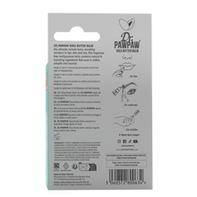 Load image into Gallery viewer, Back of Dr.PAWPAW Shea Butter Balm packaging showing usage instructions and ingredients
