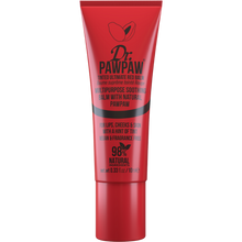 Load image into Gallery viewer, Dr. PAWPAW Tinted Ultimate Red Lip Balm 10ml in a bright red tube, featuring a 98% natural, vegan and fragrance-free formula for moisturising lips and cheeks with a red tint.
