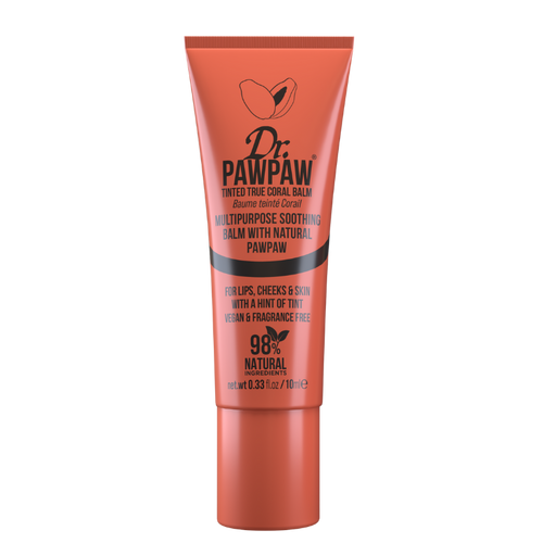 Dr.PAWPAW True Coral Balm 10ml – Coral-tinted tube shown upright