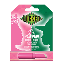 Load image into Gallery viewer, WICKED x Dr.PAWPAW Glimmer Lip Balm in pink shimmer packaging inspired by the characters Glinda and Elphaba
