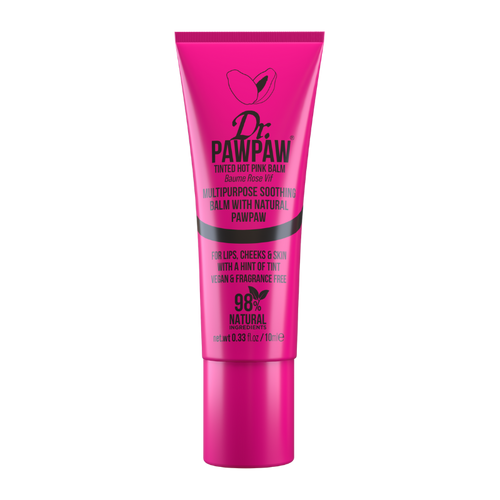 Close-up of Dr.PAWPAW Hot Pink Tinted Balm in 10ml tube