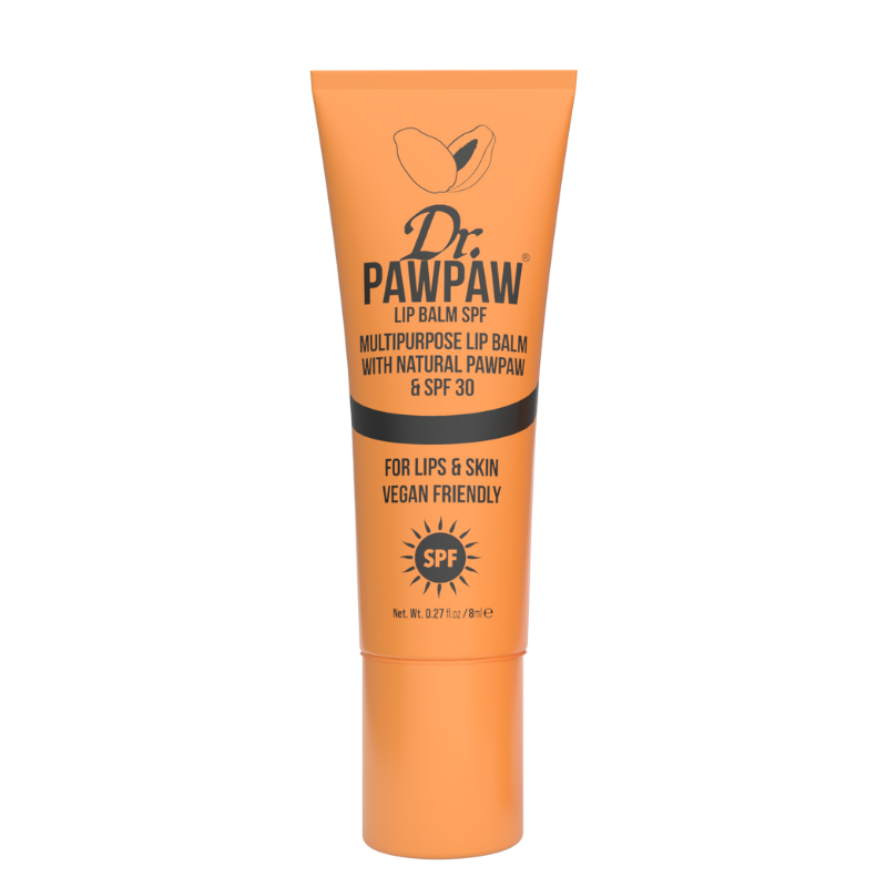 Dr. Pawpaw lip balm tube on a transparent background