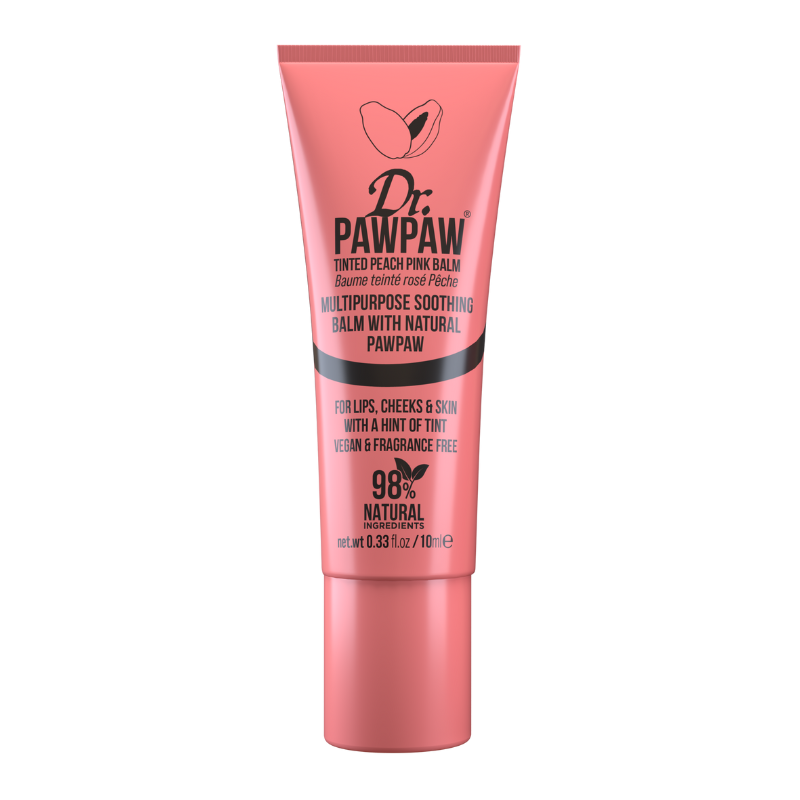 Dr.PAWPAW Tinted Peach Pink Lip Balm 10ml tube with multipurpose soothing formula