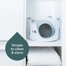 Load image into Gallery viewer, Angelcare bath seat stored conveniently on a bathroom shelf
