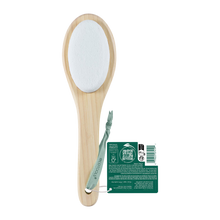 Load image into Gallery viewer, EcoTools 2-in-1 foot brush showing the smooth white pumice stone side for callus removal and heel smoothing.
