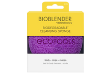 Load image into Gallery viewer, Packaging for the purple EcoTools BioBlender, a biodegradable cleansing sponge designed for use with body cleansers and scrubs.
