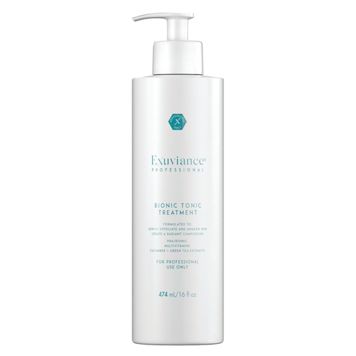 Exuviance Professional Bionic Tonic Treatment (474mL). A gentle PHA/Bionic solution formulated with Cucumber and Green Tea Extracts to soothe and condition skin and create a radiant complexion (For Professional Use Only).