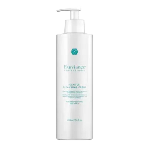 Exuviance Professional Gentle Cleansing Crème (474mL). A creamy, hydrating cleanser formulated to gently remove makeup and impurities while providing skin conditioning and soothing sensitive skin (For Professional Use Only).