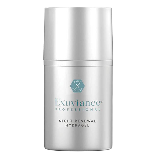 Exuviance Professional Night Renewal Hydragel. A lightweight night treatment gel formulated for the daily professional regimen to renew and hydrate skin while you sleep.