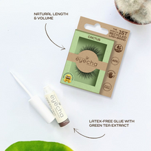 Load image into Gallery viewer, Eyecha Cactus False Lashes with Green Tea Lash Adhesive for natural length and volume
