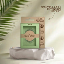 Load image into Gallery viewer, Eyecha Palm Lengthening False Lashes in packaging with lash-extension effect
