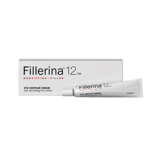 Fillerina 12 HA Densifying-Filler Eye Contour Cream. Grade 3 concentration for moderate lines, wrinkles, and redensification around the eyes.