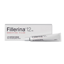 Load image into Gallery viewer, Fillerina 12 HA Densifying-Filler Lip Contour Cream. Grade 4 concentration for deep vertical lip lines and noticeable contour definition.
