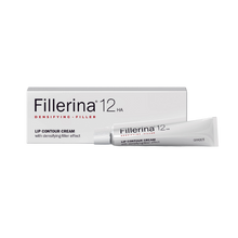 Load image into Gallery viewer, Fillerina 12 HA Densifying-Filler Lip Contour Cream. Grade 5 concentration for severe smoker's lines and maximum lip contour redensification.
